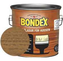 Lasure pour bois extérieur de Bondex dans une boîte métallique avec échantillon de couleur bois