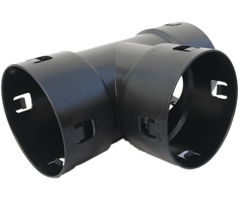 Pièce en T Pipelife pour tuyau de drainage plastique rond noir DN 100 mm Pièce en T Pipelife pour tuyau de drainage plastique rond noir DN 100 mm