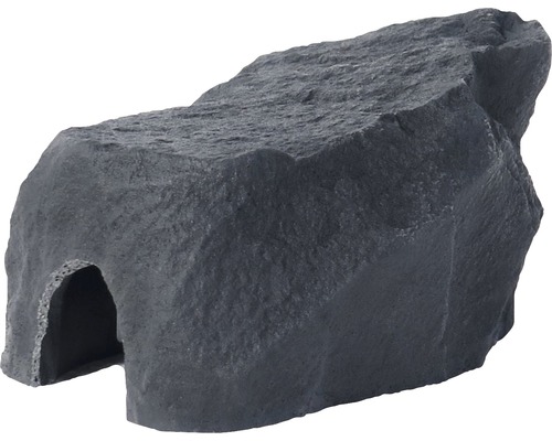 Décoration d'aquarium VARIOGART grotte S II ardoise anthracite Élément de décoration aspect pierre avec grotte pour aquariums