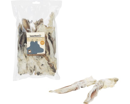 Friandises pour chiens beeztees oreilles de lapin avec poils 200 g friandises à mâcher