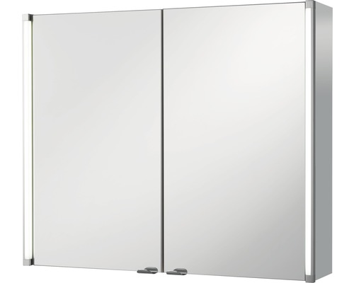 Spiegelschrank basano 81 x 16,5 x 67 cm grau 2-türig LED IP 20