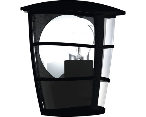 Luminaire extérieur noir avec verre transparent