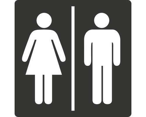 Panneau « Toilettes Dames / Messieurs » autocollant 100x100 mm