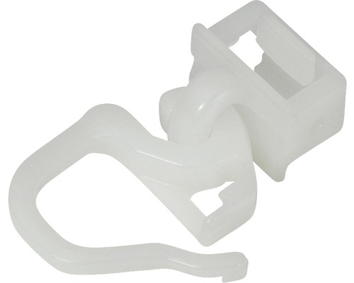 Patin encliquetable pour Kopenhagen, aspect acier inoxydable 32x11 mm, 20 pièces Galet de rideau en plastique avec crochet pour la suspension des rideaux.