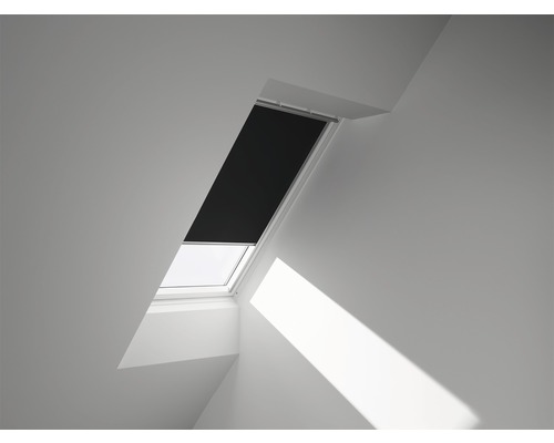 VELUX Verdunkelungsrollo uni schwarz manuell Rahmen aluminium DKL C02 3009S