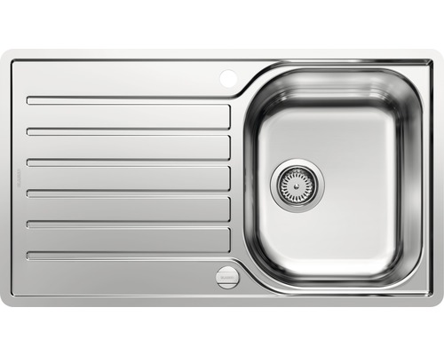 Évier Blanco LANTOS 45 S-IF 860 x 500 mm acier inoxydable finition brossée 519707 Évier en acier inoxydable avec égouttoir