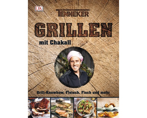 Livre de recettes barbecue Tenneker® « Grillen mit Chakall » savoir-faire cuisine au barbecue, viande, poisson et encore plus, couverture rigide