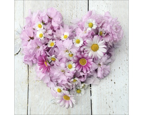 Tableau en verre Flower Heart II, 30x30 cm