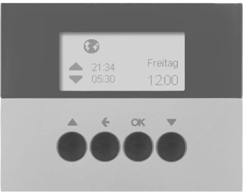 Nahaufnahme eines Bedienfelds mit Display und Knöpfen