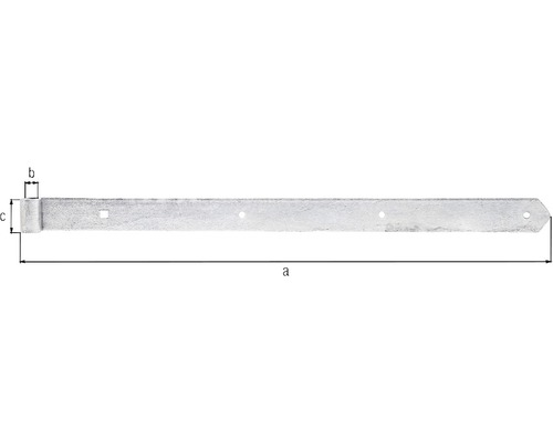 Languette métallique avec dimensions