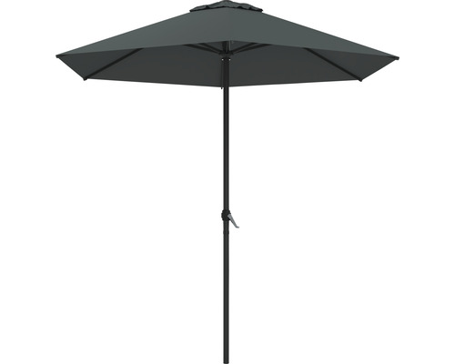 Parasol mat central Nancy Soluna Ø 250 cm polyester (PES) gris foncé