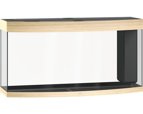 Aquarium vide avec meuble bas aspect bois