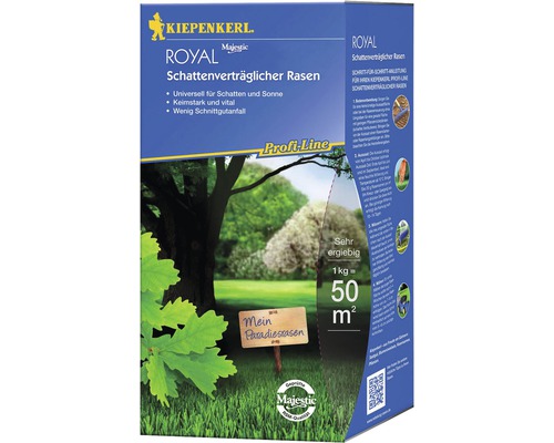 Semences de gazon Kiepenkerl gazon supportant l'ombre 1 kg 50 m² Kiepenkerl Royal Majestic Gazon d''ombre Pack