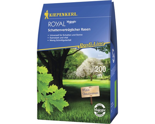 Semences de gazon Kiepenkerl gazon supportant l'ombre 4 kg 200 m² Kiepenkerl Royal Majestic Semences pour gazon d''ombre pour 200 mètres carrés