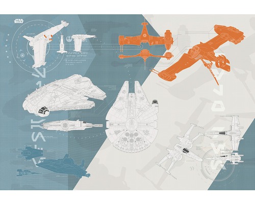 Fototapete Papier 8-4001 Disney Edition 4 Star Wars Technical Plan 8-tlg.368 x 254 cm