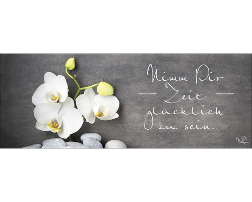 Tableau en verre Wellness Slogan I, 50x125 cm