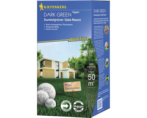 Semences de gazon pour gazon Gala vert foncé 1 kg 50 m² Emballage Kiepenkerl Dark Green Gala-Rasen