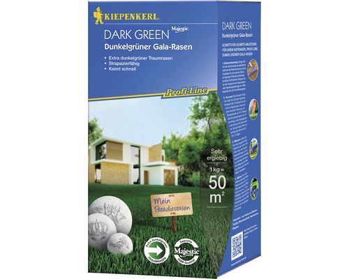 Rasensamen Kiepenkerl Dunkelgrüner Gala-Rasen 1 kg 50 m²