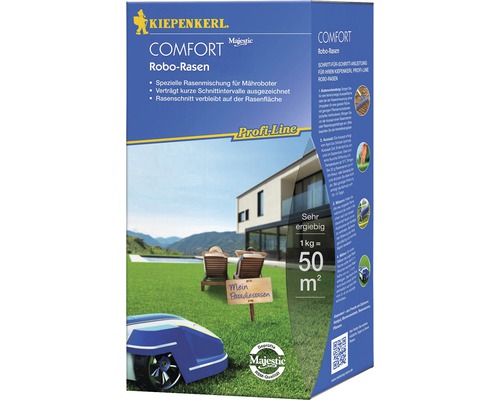 Semences de gazon Kiepenkerl P.L.Comfort pour gazon Robo 1 kg 50 m² Kiepenkerl Comfort Robo-Rasen graines pour gazon, emballage