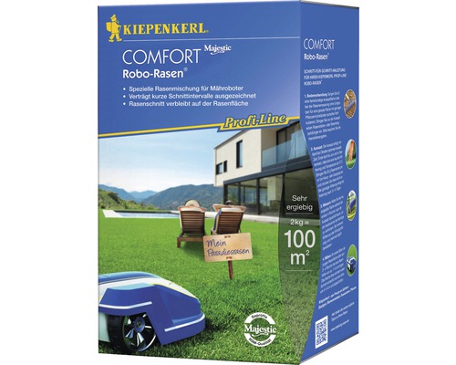Rasensamen Kiepenkerl P.L.Comfort Robo-Rasen 2 kg 100 m² Kiepenkerl Comfort Robo-Rasen Packung, Rasenmischung für Mähroboter