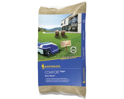 Semences de gazon Kiepenkerl P.L.Comfort pour gazon Robo 10 kg 500 m² Emballage Kiepenkerl Comfort Majestic Robo-Rasen