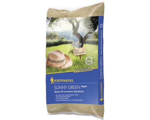 Rasensamen Kiepenkerl für trockenen Standorte 10 kg 350 m² Kiepenkerl Sunny Green Rasensamen für trockene Standorte