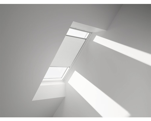 Store plissé alvéolaire VELUX DuoLine blanc à commande manuelle FHC C04 1045S