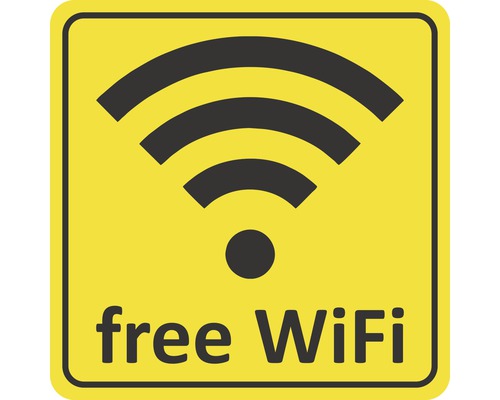 Aufkleber "free WiFi" 65x65 mm