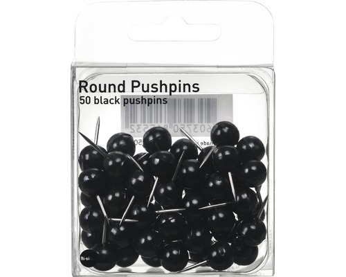 Lot de 50 punaises rondes noires