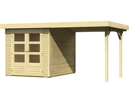 Holzgartenhaus mit Doppeltür und Vordach