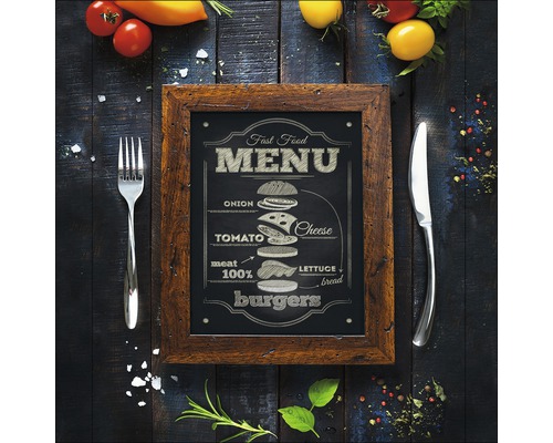Glasbild Menu 30x30 cm GLA1380