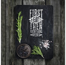 Glasbild First Eat 50x50 cm GLA1381