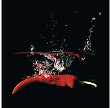 Glasbild Pepper On Black I 50x50 cm GLA1417