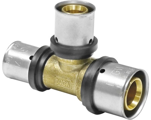 Raccord en T en laiton pour installation sanitaire