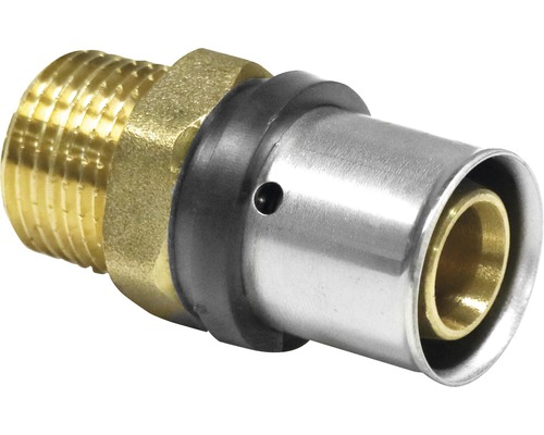 Raccord à sertir pièce de jonction veporit. Connect contour TH et contour U 20 mm x filetage extérieur 1/2" pour tuyau composite