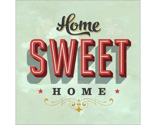 Tableau en verre Retro Sweet, 30x30 cm
