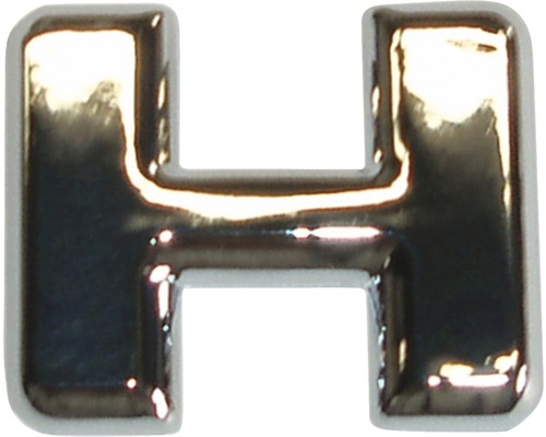 Aufkleber 3D-Relief-Buchstabe "H", chrom Schrifthöhe 25 mm