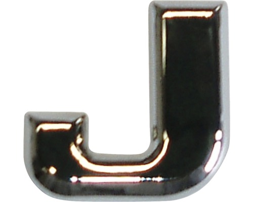 Aufkleber 3D-Relief-Buchstabe "J", chrom Schrifthöhe 25 mm