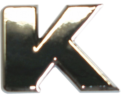 Aufkleber 3D-Relief-Buchstabe "K", chrom Schrifthöhe 25 mm