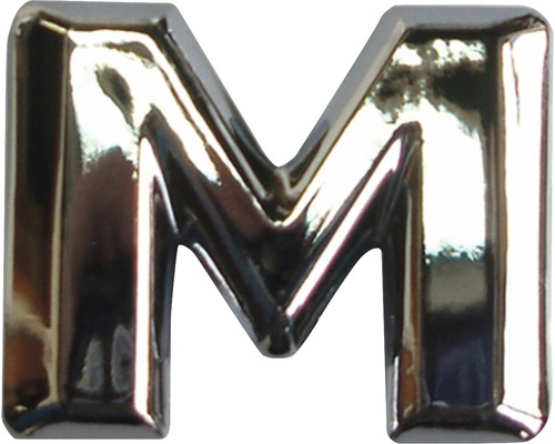 Aufkleber 3D-Relief-Buchstabe "M", chrom Schrifthöhe 25 mm