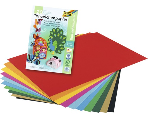 Bloc de papier coloré DIN A4 multicolore 20 feuilles