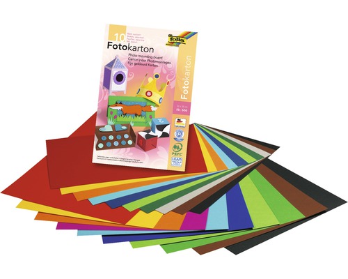 Bloc de carton photo 22x33 cm multicolore 10 feuilles Set de carton photo avec différentes couleurs et label de qualité