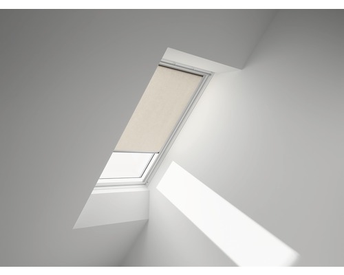 Store tamisant VELUX sable uni à commande manuelle cadre aluminium RFL CK02 4155S