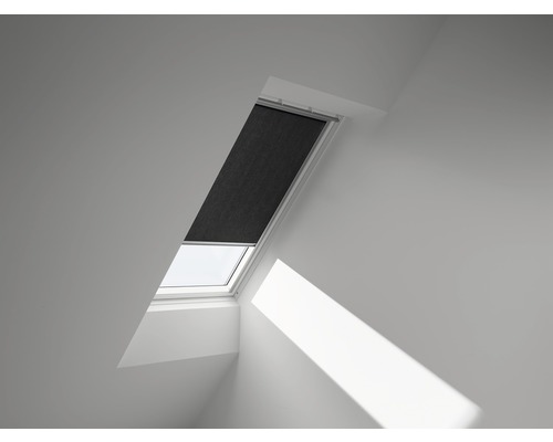 Store tamisant VELUX noir uni à commande manuelle cadre aluminium RFL PK08 4069S