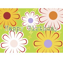 Happy Birthday Grusskarte mit Blumenmuster