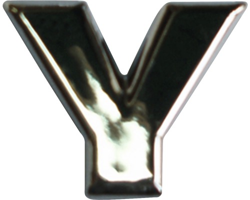 Aufkleber 3D-Relief-Buchstabe "Y", chrom Schrifthöhe 25 mm