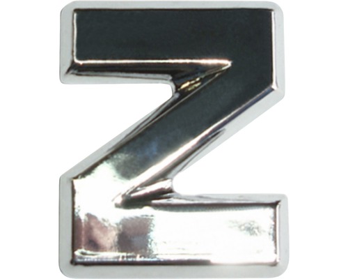 Aufkleber 3D-Relief-Buchstabe "Z", chrom Schrifthöhe 25 mm