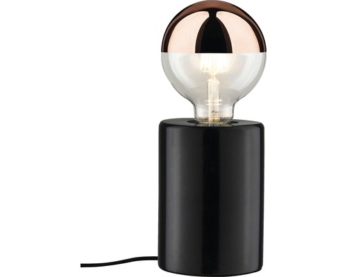 Lampe de table avec base noire et ampoule