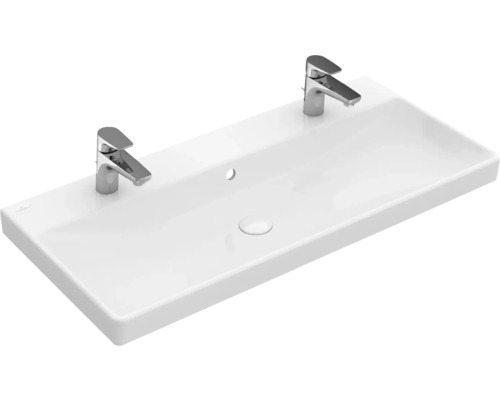 Vasque double Villeroy & Boch Avento 100 cm blanc avec revêtement 4156A4R1