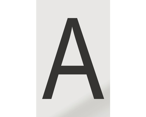 Autocollant lettre « A », alu noir imprimé, 60x100 mm